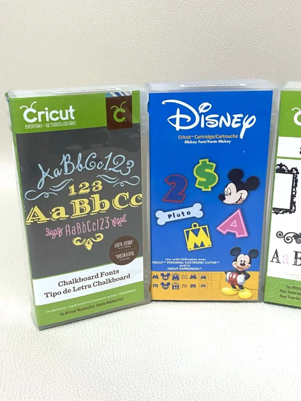 Lot of 7 Cricut Cartridges Disney Mickey Font Chalkboard Bridal Sophisticated